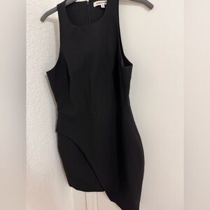 Elizabeth and James Black Sleeveless Asymmetrical Mini Dress